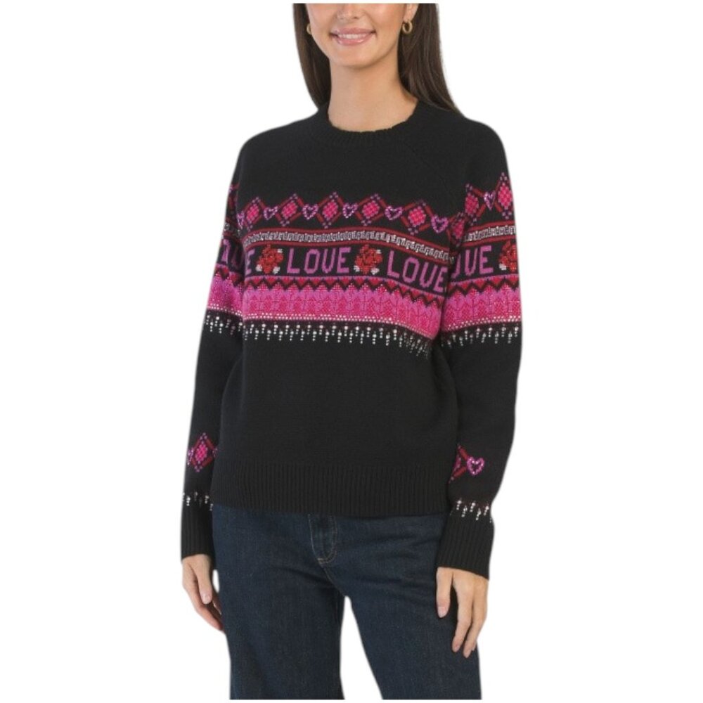 JOHNNY WAS Wool Blend The Fairisle Pullover Top